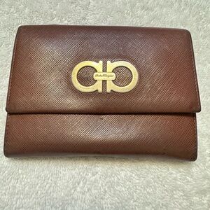Salvatore Ferragamo Vintage Chocolate Leather Wsllet